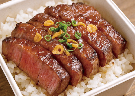 鹿追産牛ステーキ丼